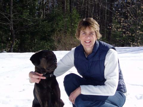 Dr. Julia Hunt with her dog Brady